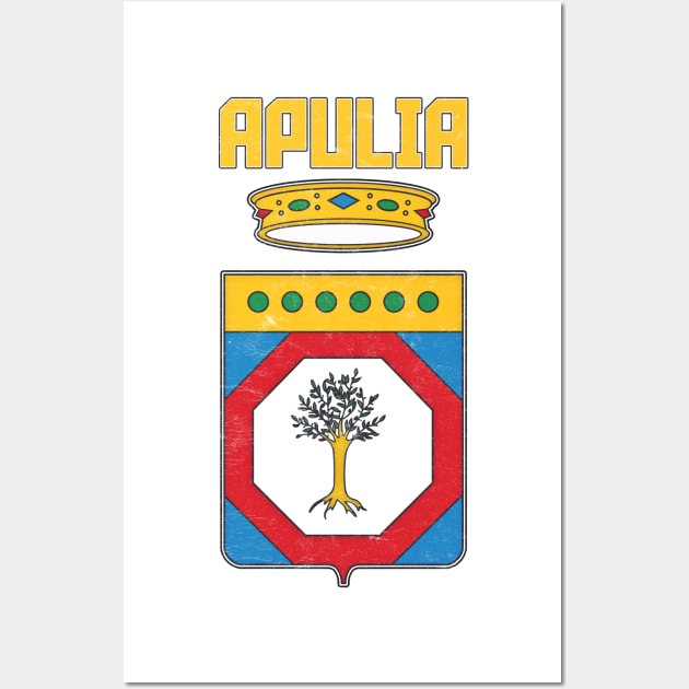 Apulia/Puglia Italy Region Coat of Arms Vintage Style Design Wall Art by DankFutura